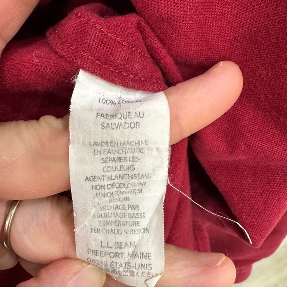 L.L. Bean Flannel Chamois Thick Button Shirt Sz XL regular fit warm Red - Picture 5 of 6
